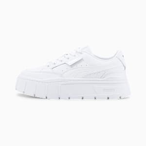 Basket Mayze Stack Leather Femme, Puma White, extralarge