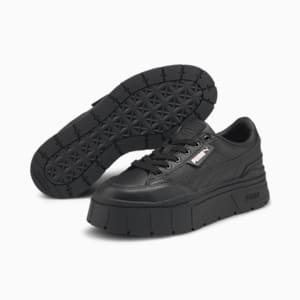 ウィメンズ メイズ スタック レザー スニーカー, Puma Black, extralarge-JPN