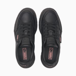 Mayze Stack Leather Women's Sneakers, Puma Black, extralarge-IND