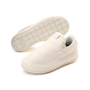 Zapatos sin cordones Suede Mayu Leather para mujer, Marshmallow-Puma White