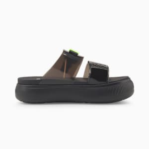 Sandalias de natación para mujer Suede Mayu Pop, Puma Black-Fizzy Light, extralarge