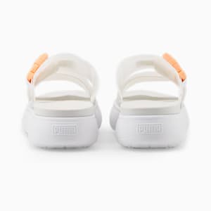 Suede Mayu Pop Women's Swimming Sandals, Puma White-Nimbus Cloud-Fizzy Melon