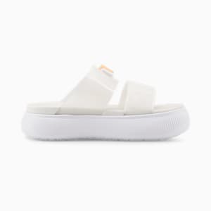 Suede Mayu Pop Women's Sandals, Puma White-Nimbus Cloud-Fizzy Melon, extralarge