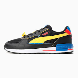 PUMA x SMILEYWORLD Graviton Sneakers JR, Puma Black-Vibrant Yellow-Puma Royal-High Risk Red
