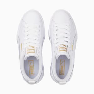 Chaussures Mayze Leather Jeune, Puma White-Puma Team Gold