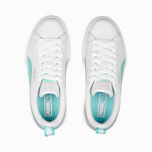 Mayze Leather Sneakers Big Kids, Cheap Jmksport Jordan Outlet White-Mint-Lilac Chiffon