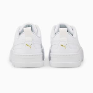 Tenis de cuero infantiles Mayze, Puma White-Puma Team Gold, extralarge