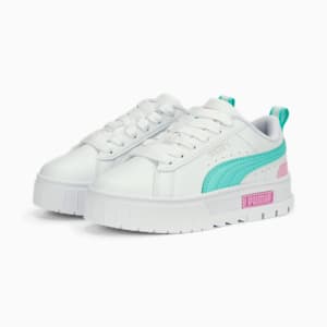 Zapatos Mayze Leather para niño pequeño, PUMA White-Mint-Lilac Chiffon