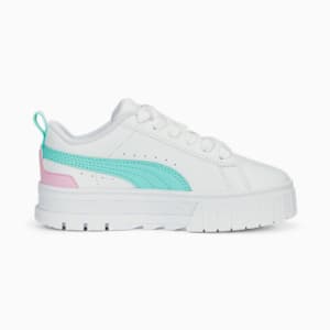 Tenis de cuero infantiles Mayze, PUMA White-Mint-Lilac Chiffon, extralarge