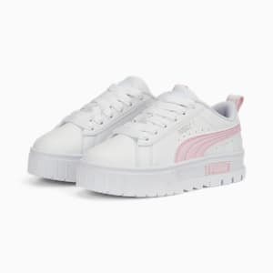 Mayze Kids' Trainers, PUMA White-Pearl Pink-Vivid Violet
