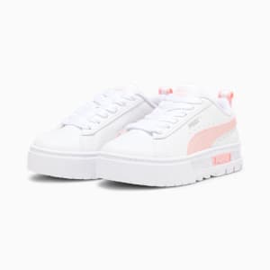 Mayze Kids' Trainers, PUMA White-Peach Smoothie, extralarge-GBR