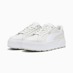 Karmen Leather Women's Sneakers, Vapor Gray-PUMA White, extralarge-IND