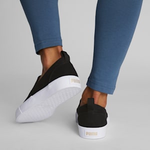 Tenis para mujer Bari Slip-On Comfort, Puma Black-Puma Team Gold, extralarge