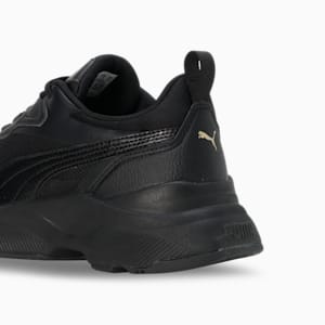 Cassia Women's Sneakers, Puma Black-Puma Black-Puma Team Gold, extralarge-IND