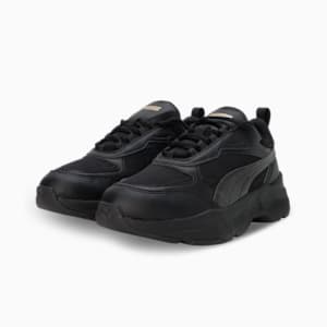 Cassia Women's Sneakers, Puma Black-Puma Black-Puma Team Gold, extralarge-IND