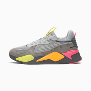RS-X Highlighter Men's Sneakers, High Rise-Ultra Gray-Fluo Pink