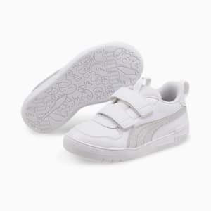 Tenis Multiflex Glitz Formstrip para niñas, Puma White-Puma Silver, extralarge