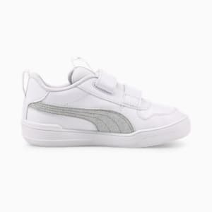 Tenis Multiflex Glitz Formstrip para niñas, Puma White-Puma Silver, extralarge