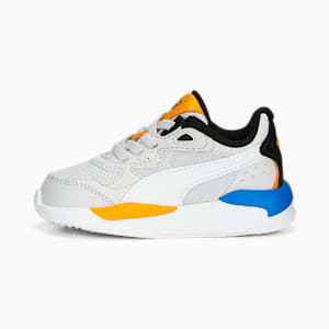 X-Ray Speed AC Babies' Trainers, Feather Gray-PUMA White-Victoria Blue-Zinnia