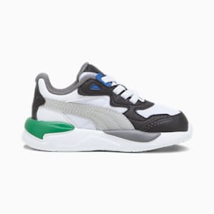 Souliers X-Ray Speed, tout-petit, Blanc PUMA - Gris clair froid - Noir PUMA - Vert Archive, très grand