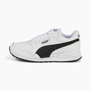 ST Runner v3 Leather Sneakers Big Kids, Puma White-Puma Black, extralarge