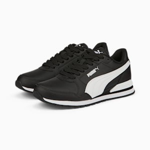 ST Runner v3 Leather Sneakers Big Kids, Puma Black-Puma White, extralarge