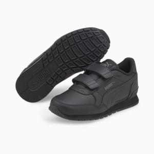 ST Runner v3 Leather Little Kids' Sneakers, Puma Kad Black-Puma Kad Black, extralarge