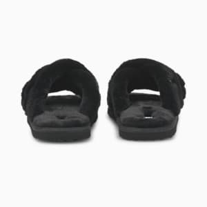 Fluff X Strap Women's Slide, Puma Black-Puma White, extralarge-GBR