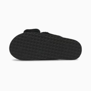 Fluff X Strap Women's Slide, Puma Black-Puma White, extralarge-GBR
