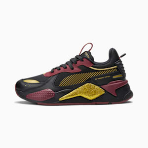 Zapatos deportivos RS-X Glitz para mujer, Puma Black-Tibetan Red-Puma Team Gold