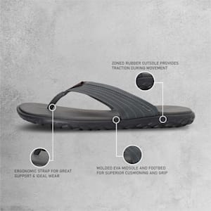 Galaxy Comfort V3 Men's Flip-Flops, Dark Shadow-Cordovan, extralarge-IND