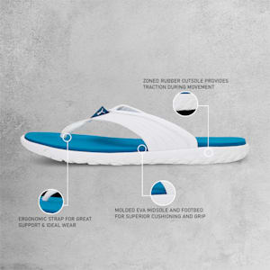 Galaxy Comfort V3  Unisex Slippers, Mykonos Blue-PUMA White