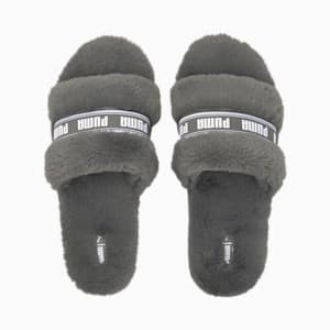 Fluff Slide Shoes JR, Charcoal Gray-Puma White