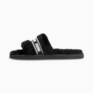 Pantufla Fluff BX para joven, Puma Black-Puma White, extralarge