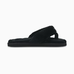 ウィメンズ プーマ フラッフ フリップ BX スリッパ, Puma Black-Puma Team Gold
