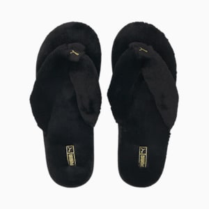 ウィメンズ プーマ フラッフ フリップ BX スリッパ, Puma Black-Puma Team Gold