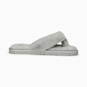 ウィメンズ プーマ フラッフ フリップ BX スリッパ, Platinum Gray-Fast Yellow
