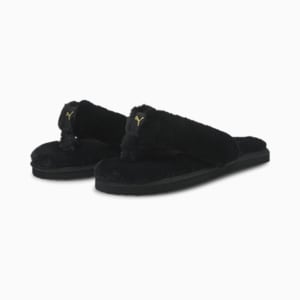 Puma Fluff Flip Shoes Big Kids, Puma Black-Puma Team Gold