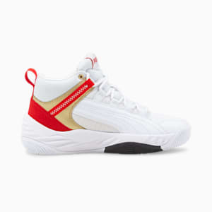 Rebound Future Evo Youth Sneakers, Puma White-Puma Black-High Risk Red-Puma Team Gold