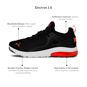 Electron 2.0 Unisex Sneakers, Puma Black-High Risk Red, extralarge-IND