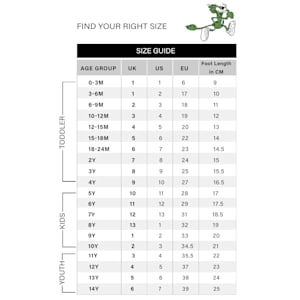 Kids' Footwear Size Chart.