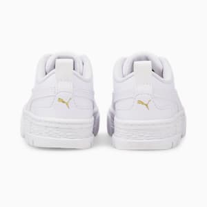 Tenis para bebés con cierre alternativo Mayze Lth, puma completo White-puma completo Team Gold, extralarge