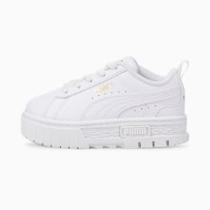 Mayze Leather Toddler Shoes, Puma White-Puma Team Gold, extralarge