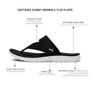 SOFTRIDE Sunny Women's Flip-Flops, Puma Black-Puma White, extralarge-IND