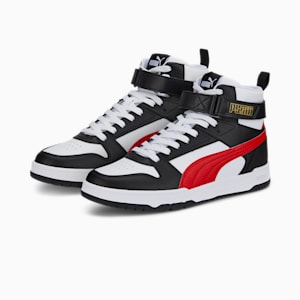 RBD Game Unisex Sneakers, Puma White-High Risk Red-Puma Black-Puma Team Gold, extralarge-IND