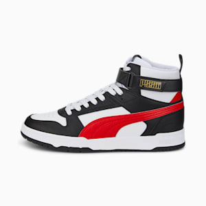 RBD Game Unisex Sneakers, Puma White-High Risk Red-Puma Black-Puma Team Gold, extralarge-IND