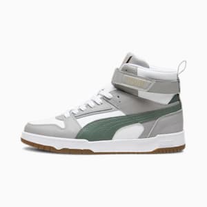 RBD Game Unisex Sneakers, PUMA White-Eucalyptus-Concrete Gray-PUMA Gold, extralarge-IND
