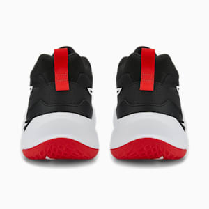 Playmaker Unisex Sneakers, Jet Black-Jet Black-Puma White-High Risk Red, extralarge-IND