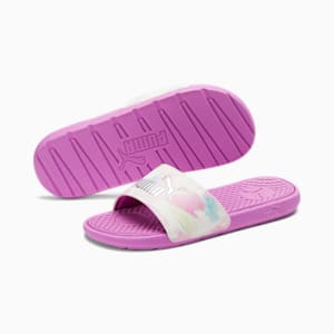 Cool Cat Bleached Women's Slides, Opera Mauve-Puma White-Puma Silver, extralarge