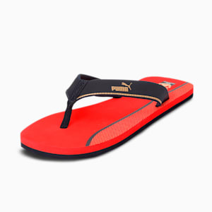 PUMA x Royal Challengers Bangalore Men's Fanwear Flip Flops, Flame Scarlet-Navy Blazer-Puma Team Gold-Puma White